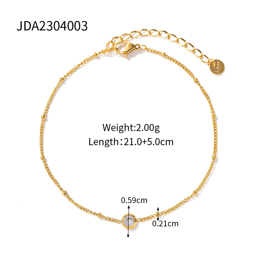 Chain Single Zircon Anklet