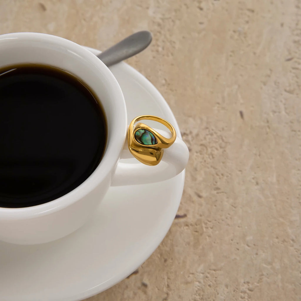 Water Droplet Asymmetrical Opening Ring