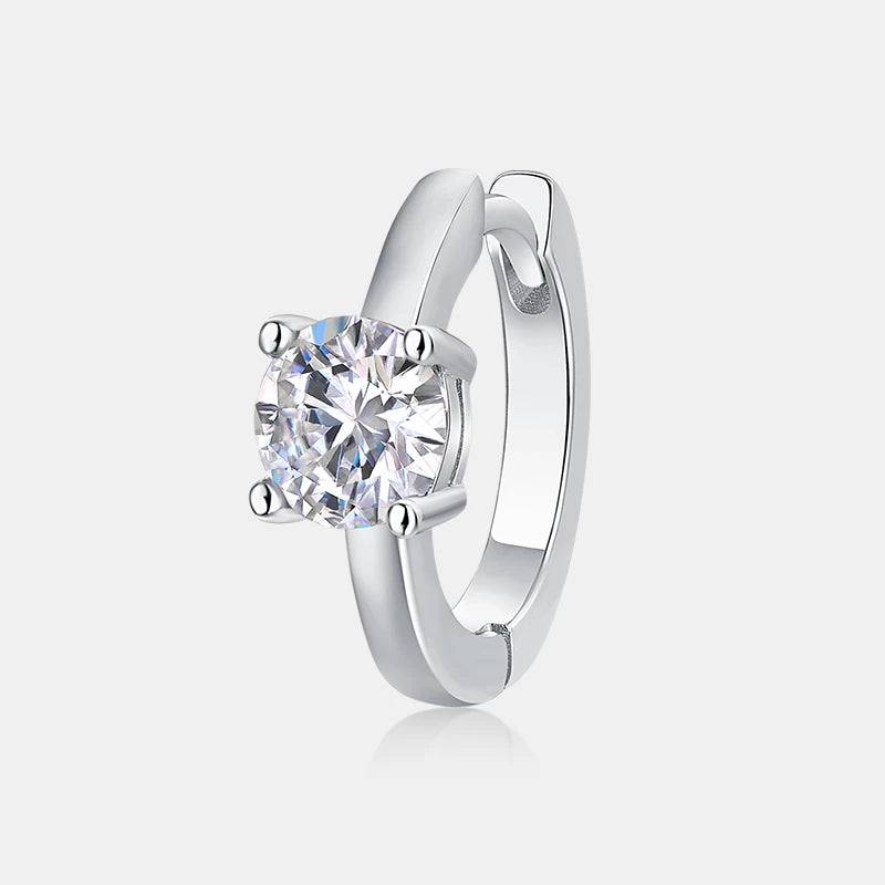 925 Silver Round Cut Bar Design Stud Earrings