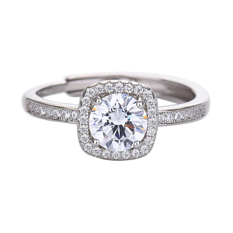 925 Sterling Sliver Engagement Adjustabl Ring