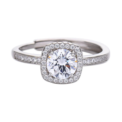 925 Sterling Sliver Engagement Adjustabl Ring
