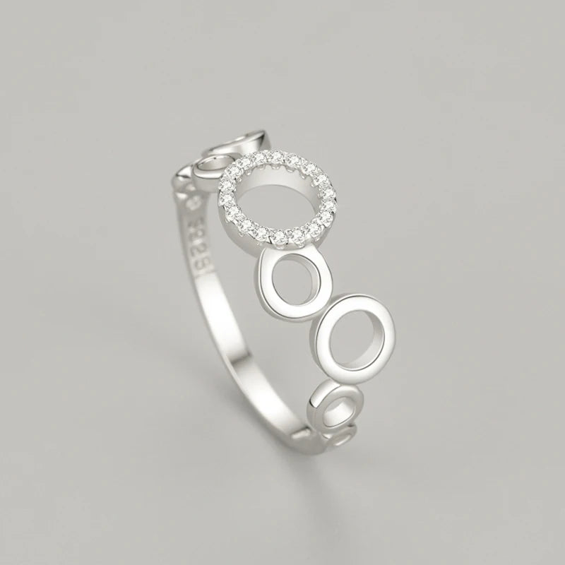925 Sterling Silver Fashion Round Bubble Rings