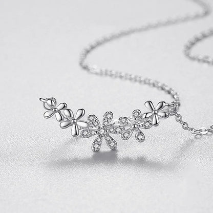 925 Sterling Flower Necklace