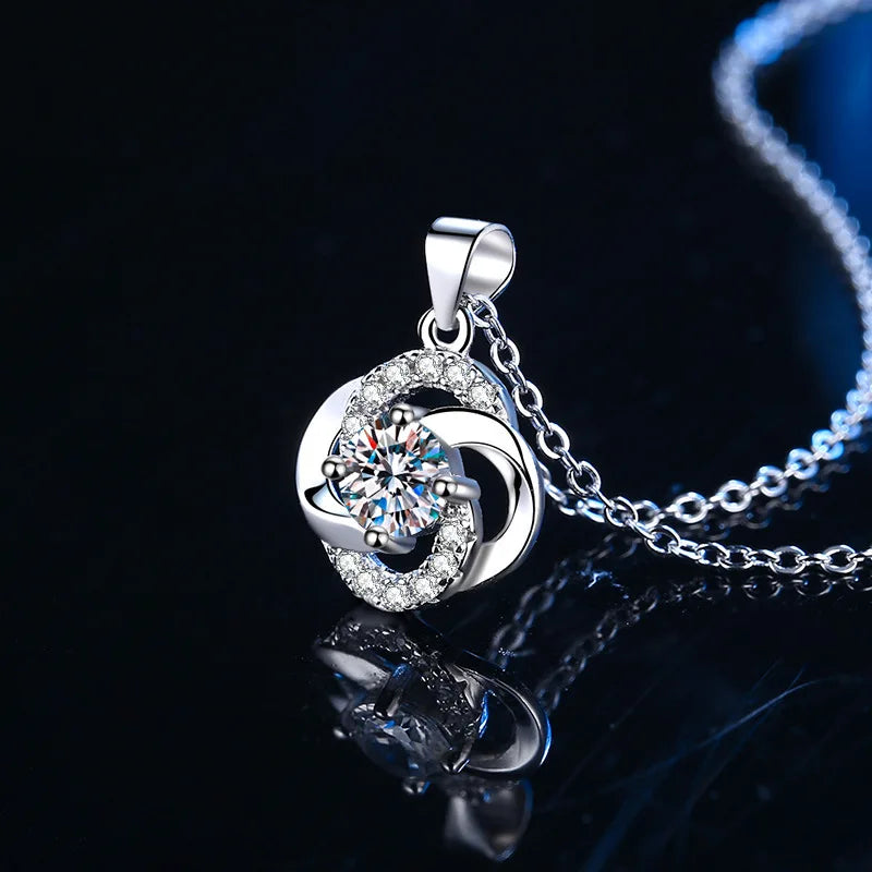 S925 Sterling Silver Clavicle Chain Charm Necklace