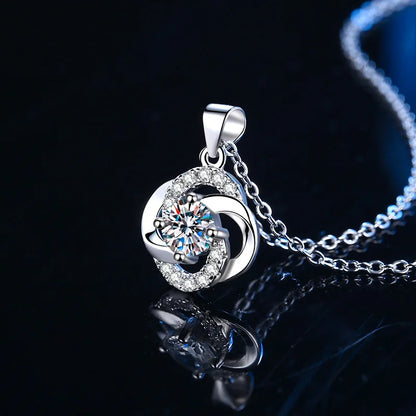 S925 Sterling Silver Clavicle Chain Charm Necklace