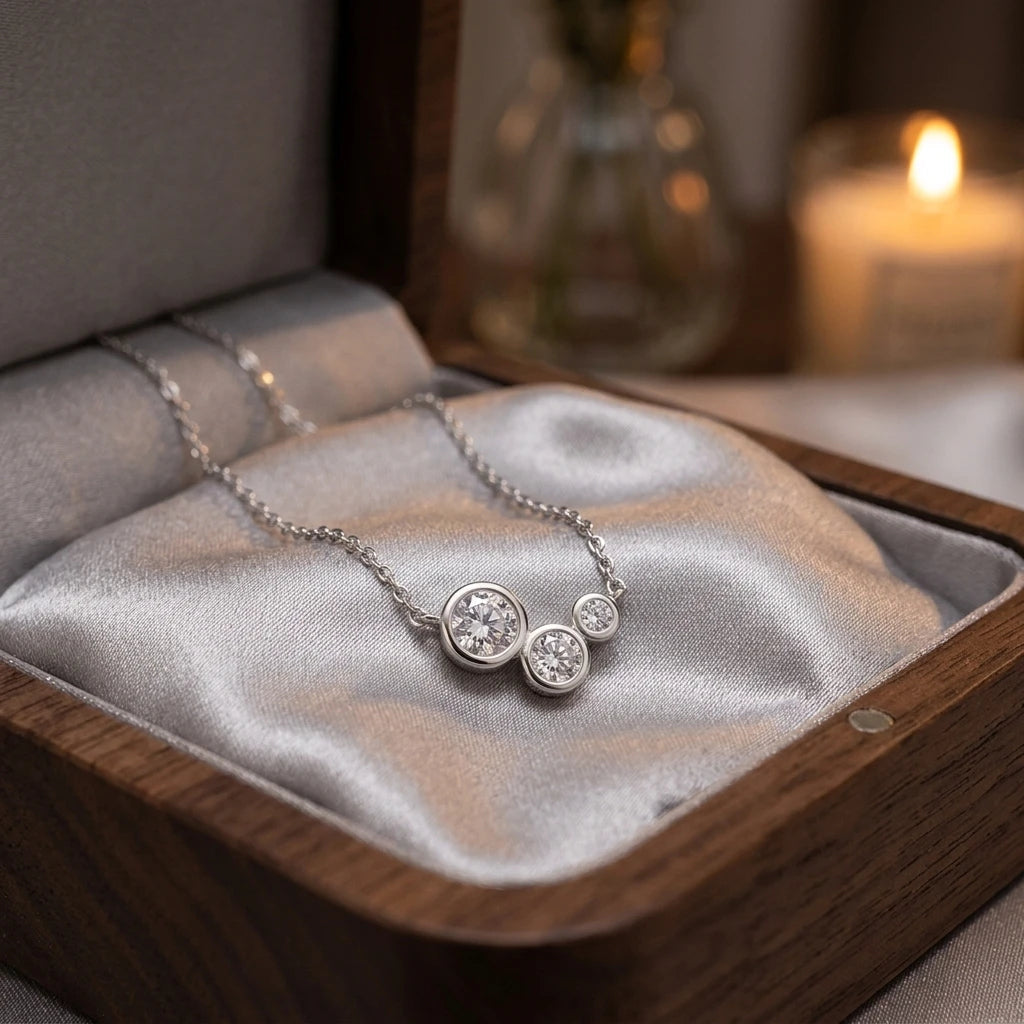 Minimalist 3-Stone Necklace - Kimiko