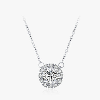 Full Circle Clear Zircon 925 Sterling Silver Necklace