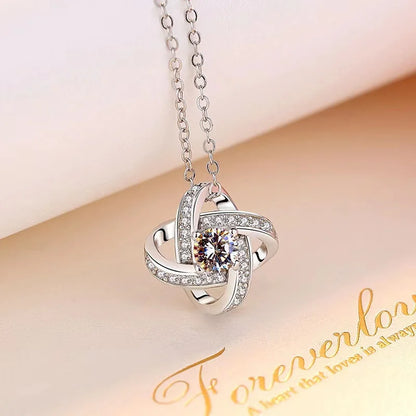 925 Sterling Silver Four-leaf Clover Inlaid Pendant