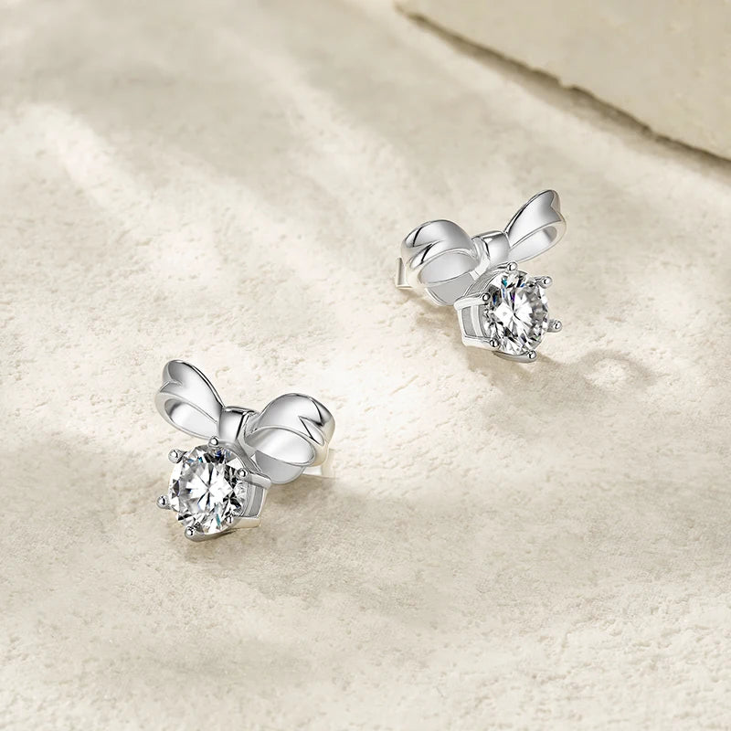 925  Silver Bow Earrings for Women