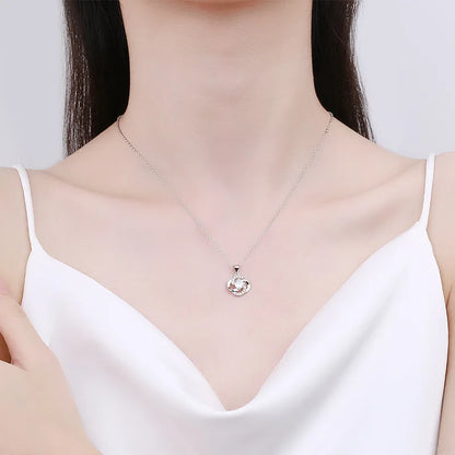 S925 Sterling Silver Clavicle Chain Charm Necklace