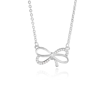 925 Silver Bow Necklace for Women