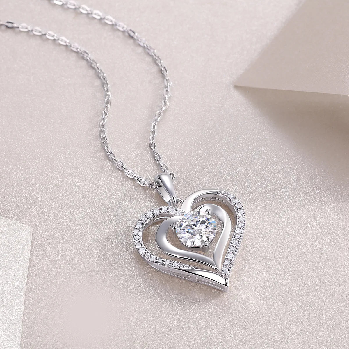 925 Silver Temperament Fashion Heart-Shaped Pendant