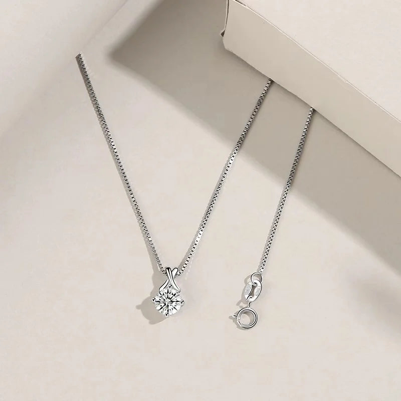 925 Sterling Silver Prong Setting Necklace