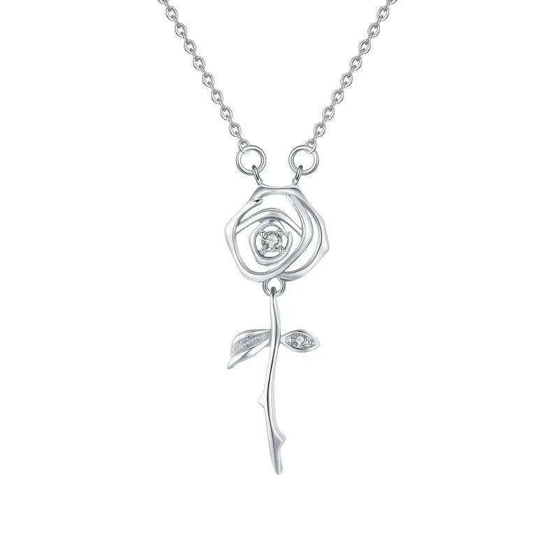 925 Sterling Silver Rose Shaped Pendant