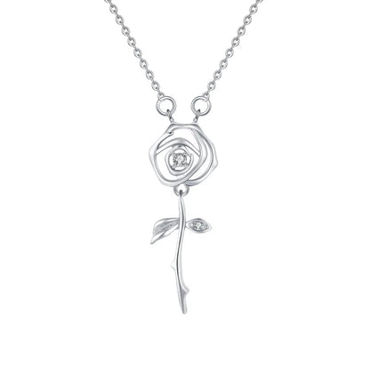 925 Sterling Silver Rose Shaped Pendant