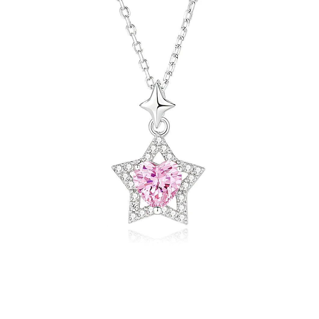 S925 Silver Women's Trendy Love Star Necklace
