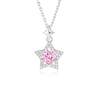 S925 Silver Women's Trendy Love Star Necklace