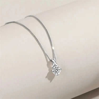 925 Sterling Silver Prong Setting Necklace