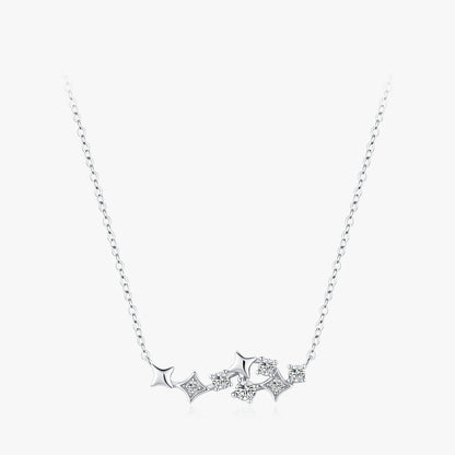 925 Sterling Silver Dainty Stars Necklace