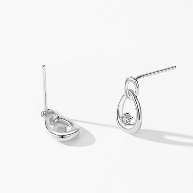 Minimally Curved 925 Sterling Silver Stud Earrings - Kimiko