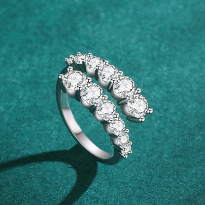 925 Sterling Silver Luxury Open Size Zircon Ring