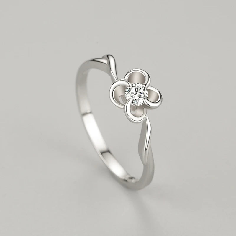 925 Silver Romantic Flower Finger Ring