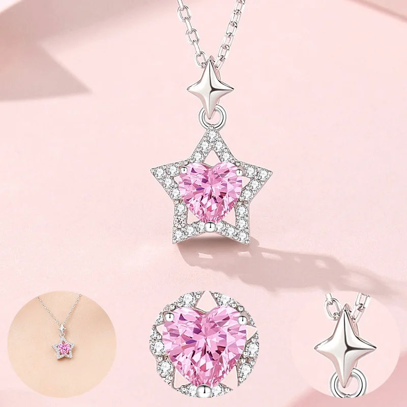 S925 Silver Women's Trendy Love Star Necklace