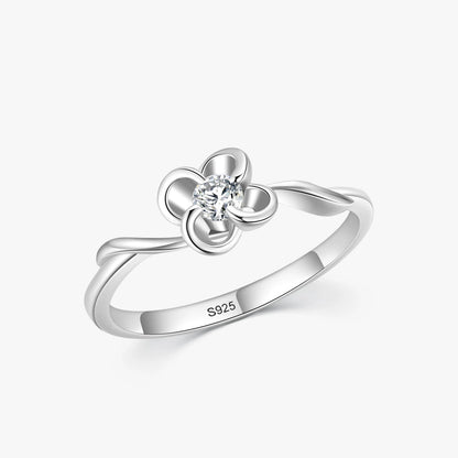 925 Silver Romantic Flower Finger Ring