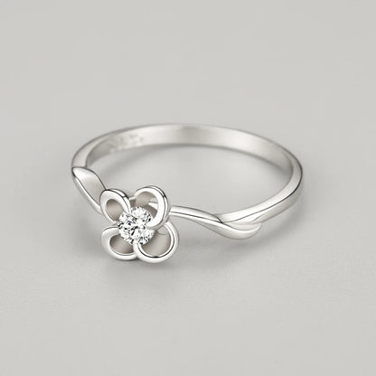 925 Silver Romantic Flower Finger Ring