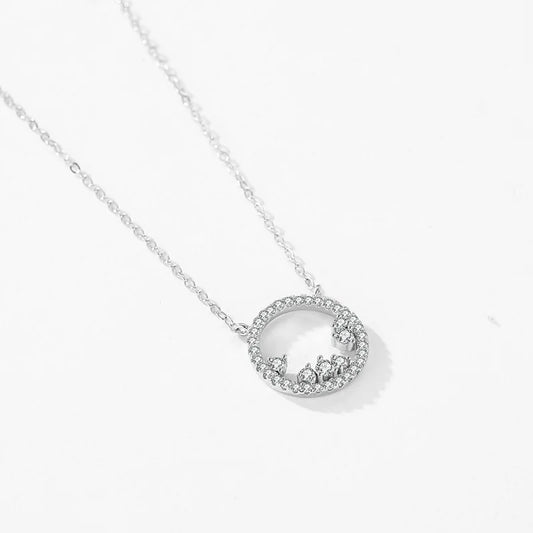 925 Silver Female European American Ins Style Zircon Pendant Necklace
