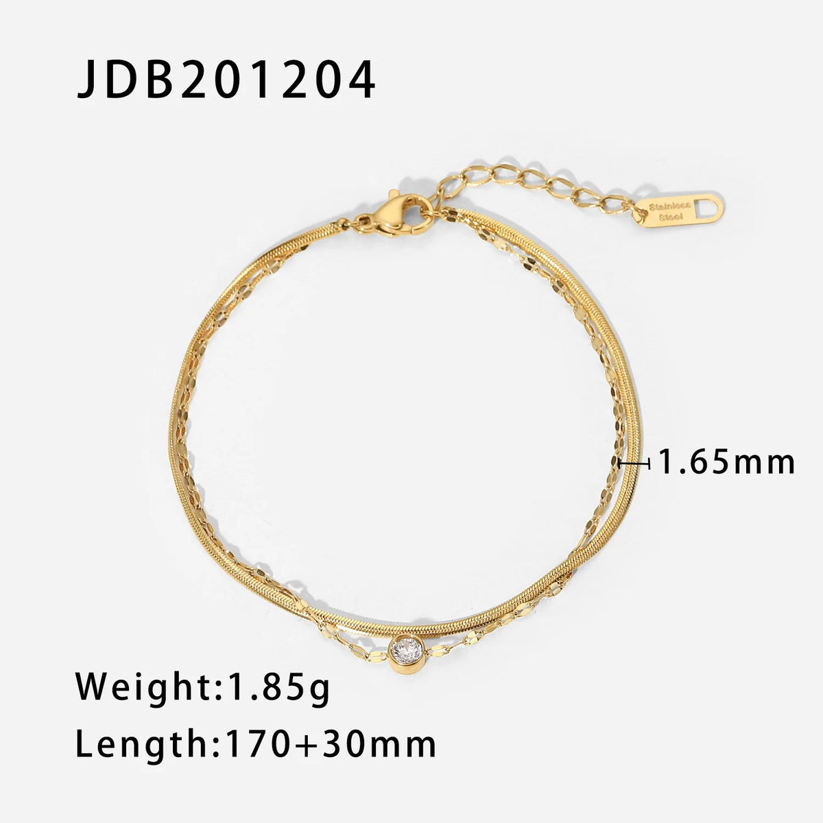 Round Zircon Layered Bracelets
