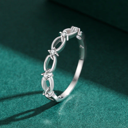 925 Sterling Silver Hot Authentic Original Chain Shape Stackable Finger Ring