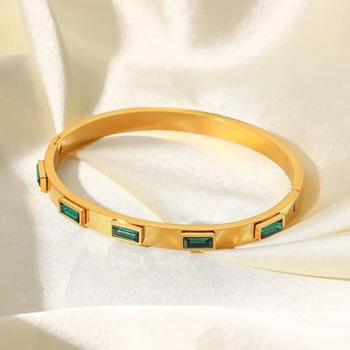 Cubic Zirconia Bezel Setting Dainty Bangles