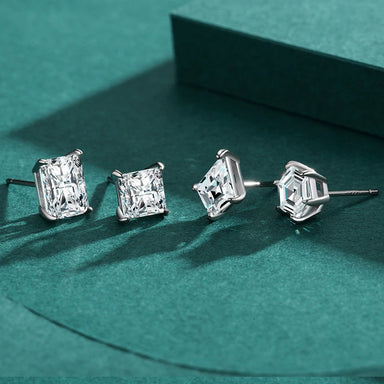 925 Sterling Silver Luxury Sparkling CZ Stud Earrings - Kimiko