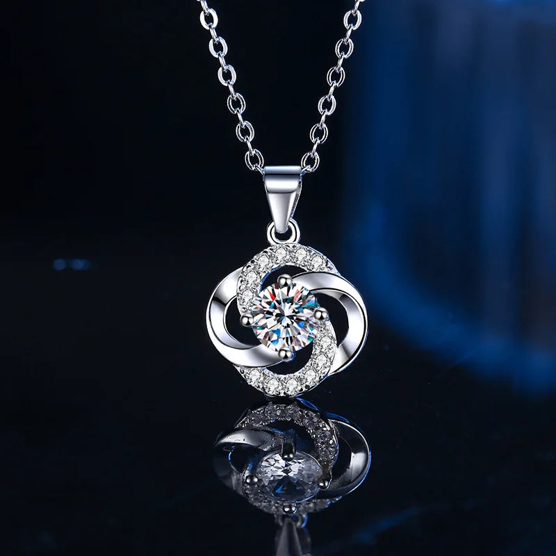 S925 Sterling Silver Clavicle Chain Charm Necklace