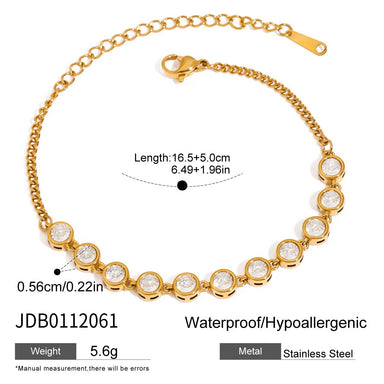 Round Zircon Pattern Party Tennis Bracelet