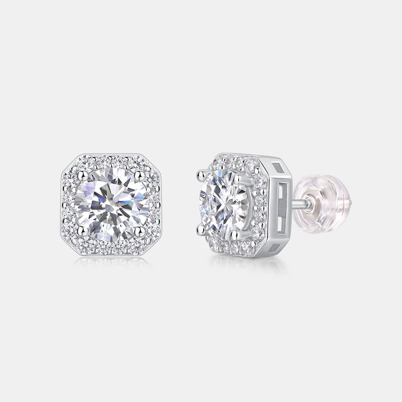 925 Silver Octagon Shape Earrings