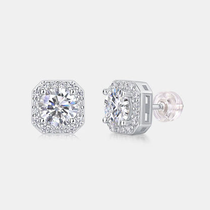 925 Silver Octagon Shape Earrings
