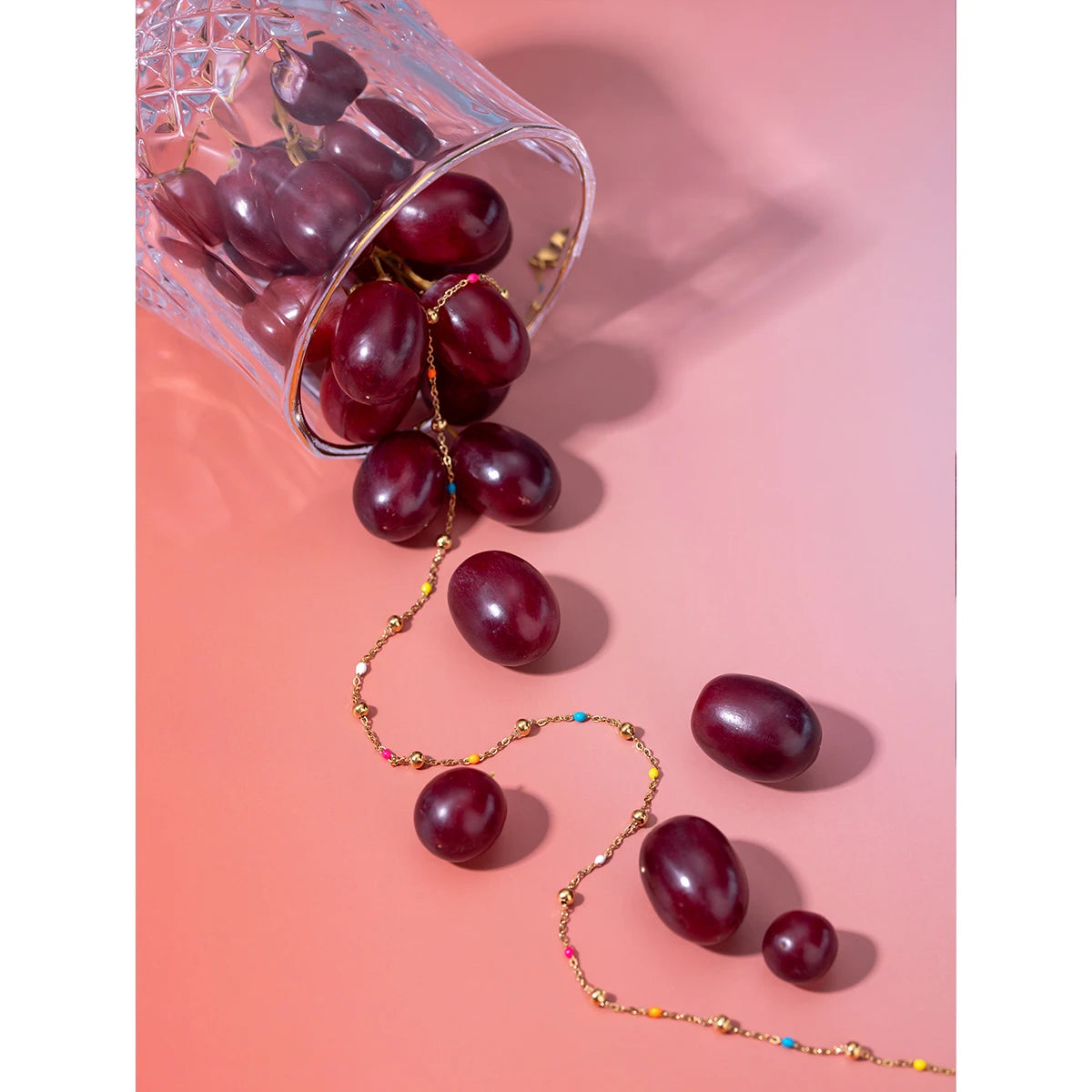 JMinimalist Colorful Enamel Bead Chain Necklace