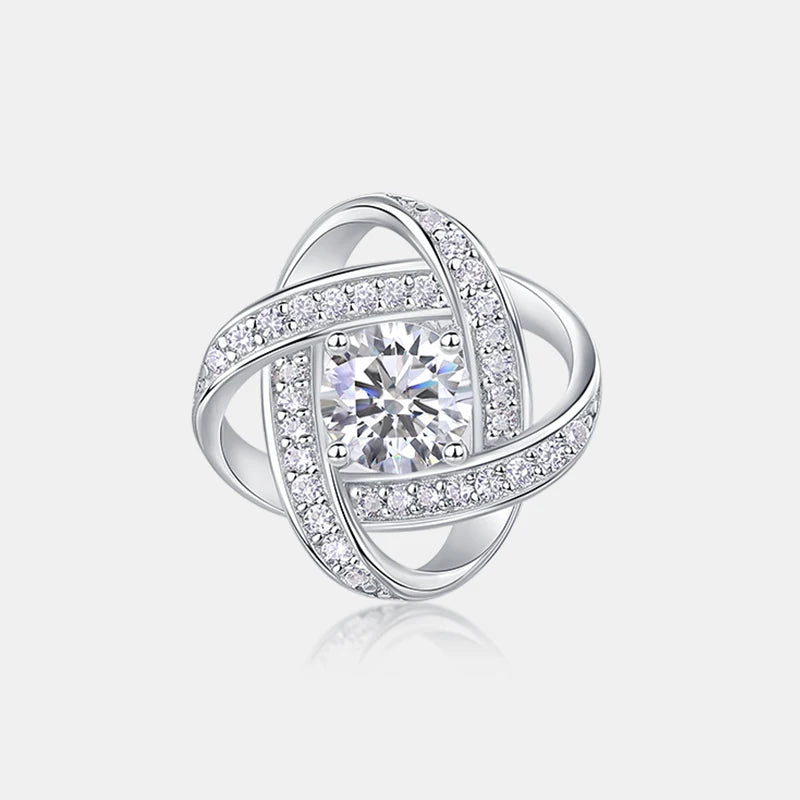 925 Silver Crossed Knot Design Stud Earrings