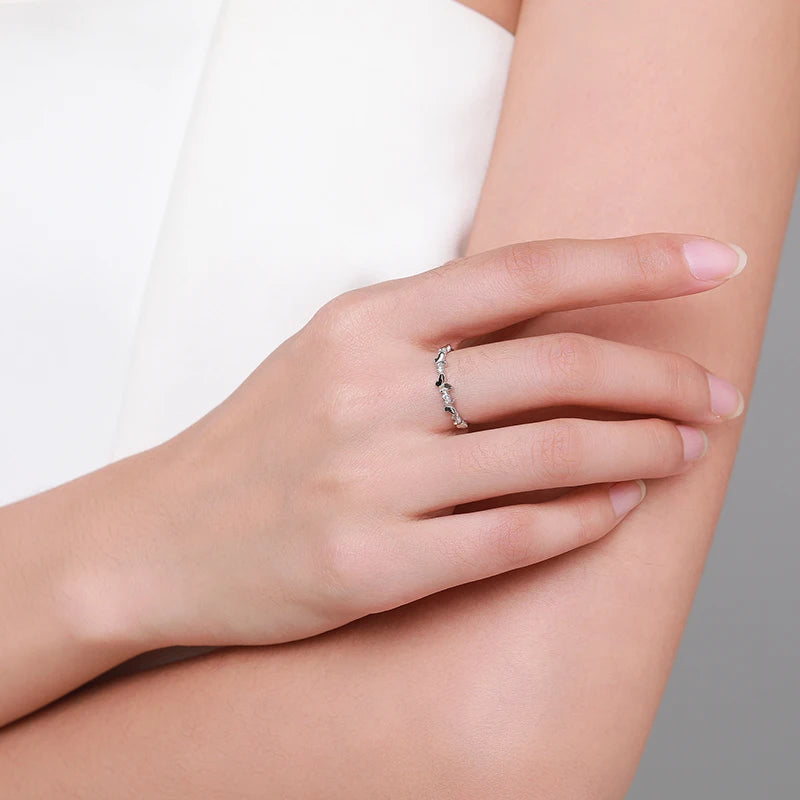 925 Sterling Silver Clear Zircon Butterfly Finger Ring