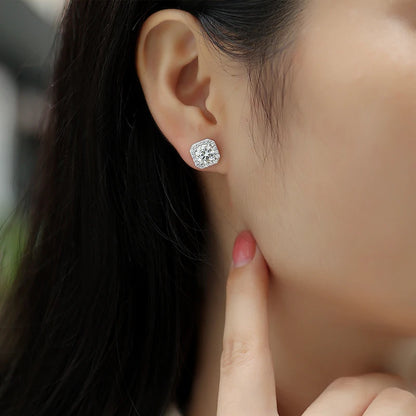 925 Silver Octagon Shape Earrings