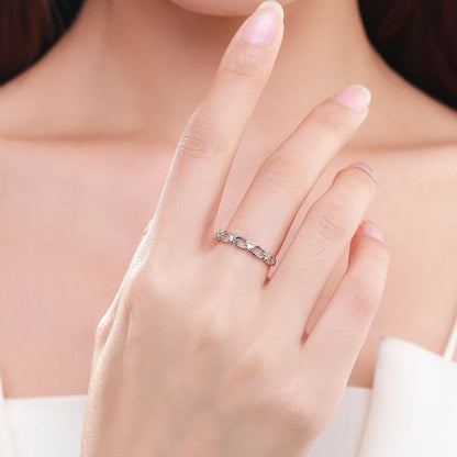 925 Sterling Silver Hot Authentic Original Chain Shape Stackable Finger Ring