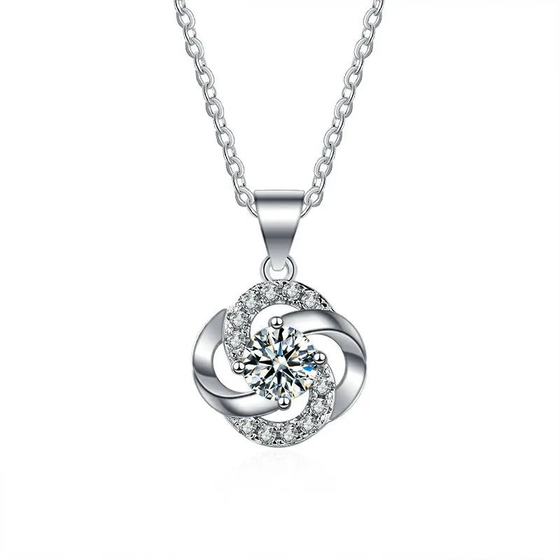 S925 Sterling Silver Clavicle Chain Charm Necklace