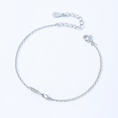 925 Sterling Silver Rectangle Chain Bracelet
