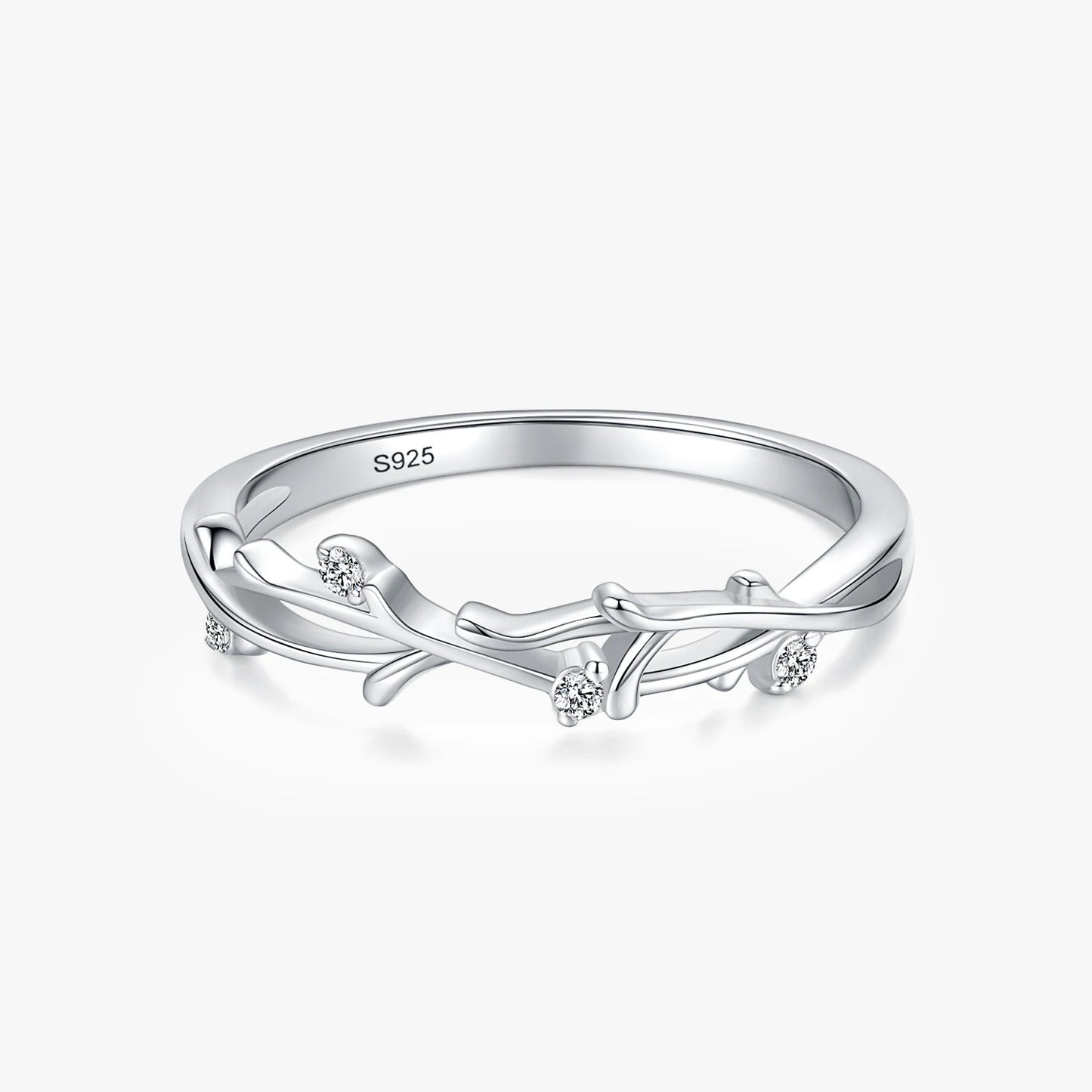 925 Sterling Silver Irregular Shape Stackable CZ Finger Rings