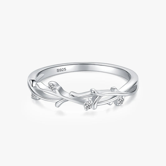 925 Sterling Silver Irregular Shape Stackable CZ Finger Rings