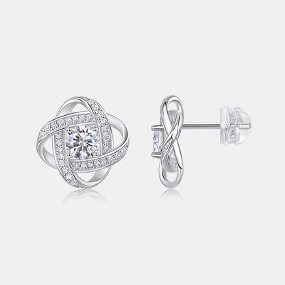 925 Silver Crossed Knot Design Stud Earrings