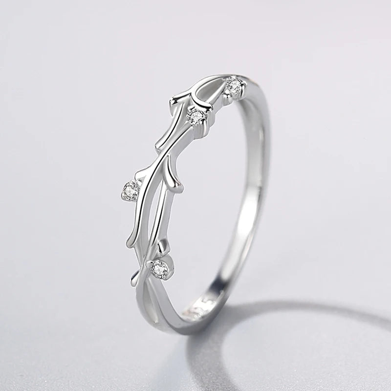 925 Sterling Silver Irregular Shape Stackable CZ Finger Rings