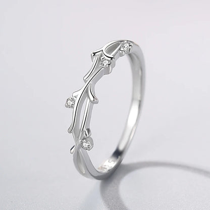 925 Sterling Silver Irregular Shape Stackable CZ Finger Rings